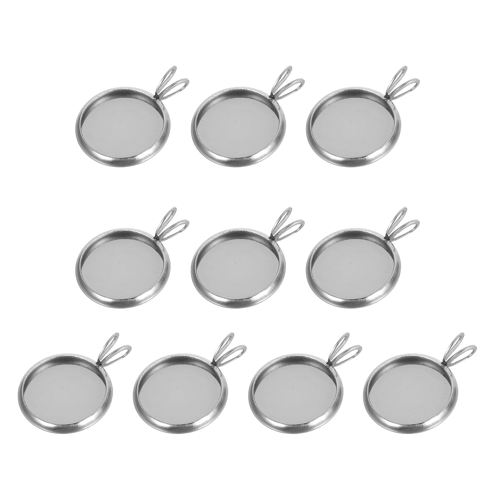 Resin Crafts Diy - 10Pcs 12Mm Round Tray Pendant Base