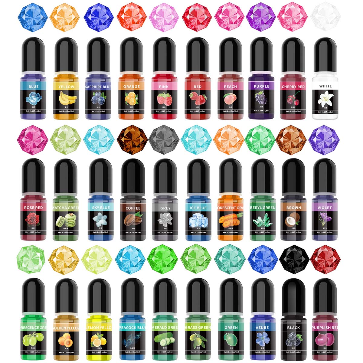 Epoxy Uv Resin Kit - 5ml/Bottle Epoxy Resin Pigment Liquid Colorant