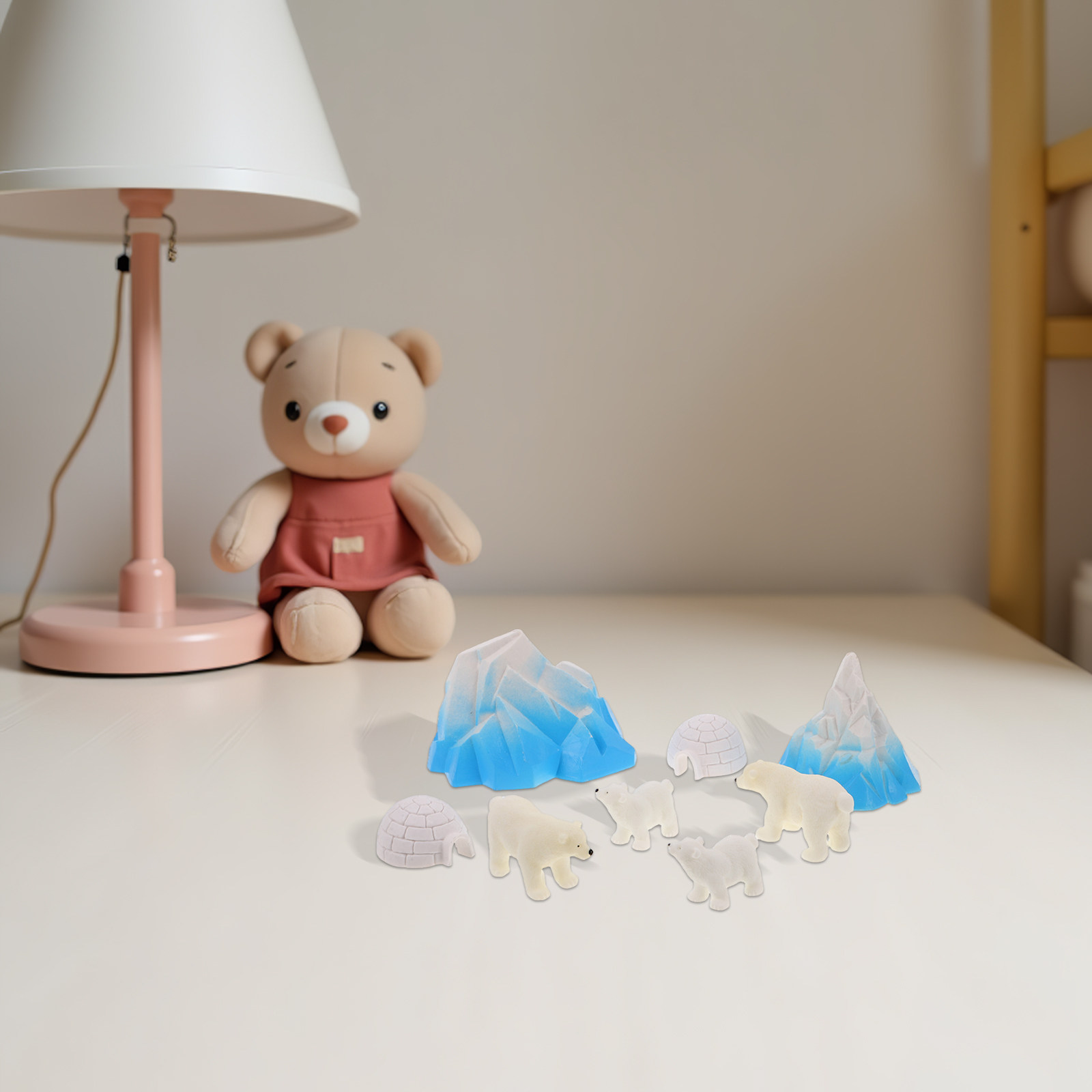 8Pcs Mini Resin Polar Bears Ar - Resin Crafts ulasan dan harga