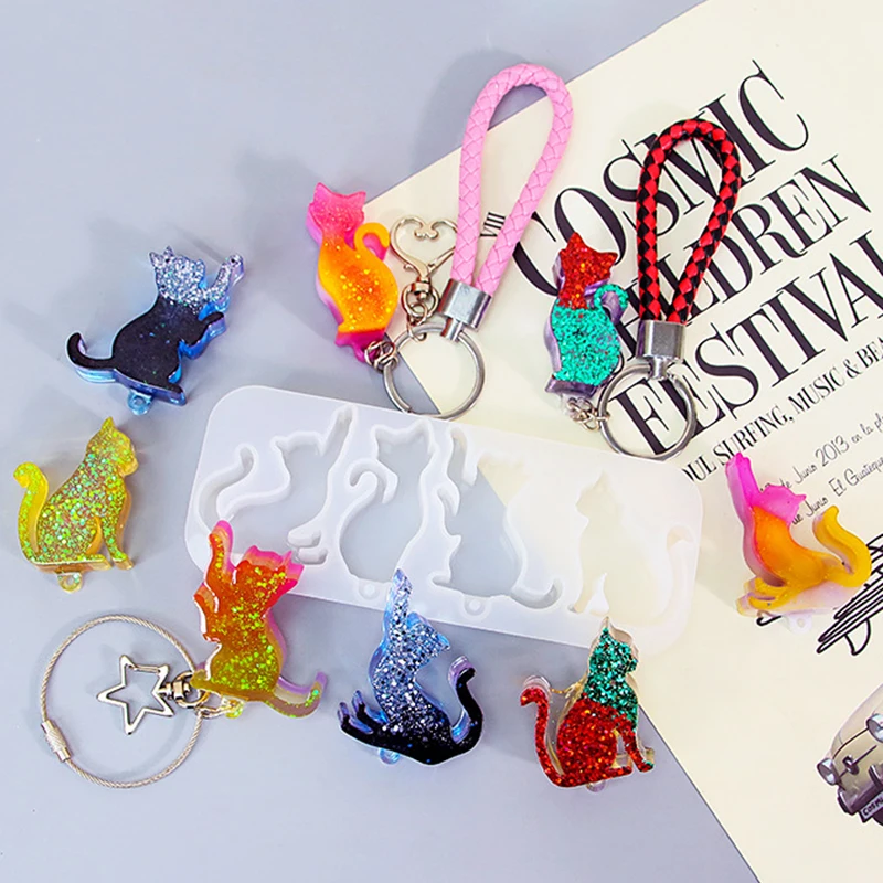 DIY Cat Shape Keychain Pendant - Serving Tray Mold ulasan dan harga