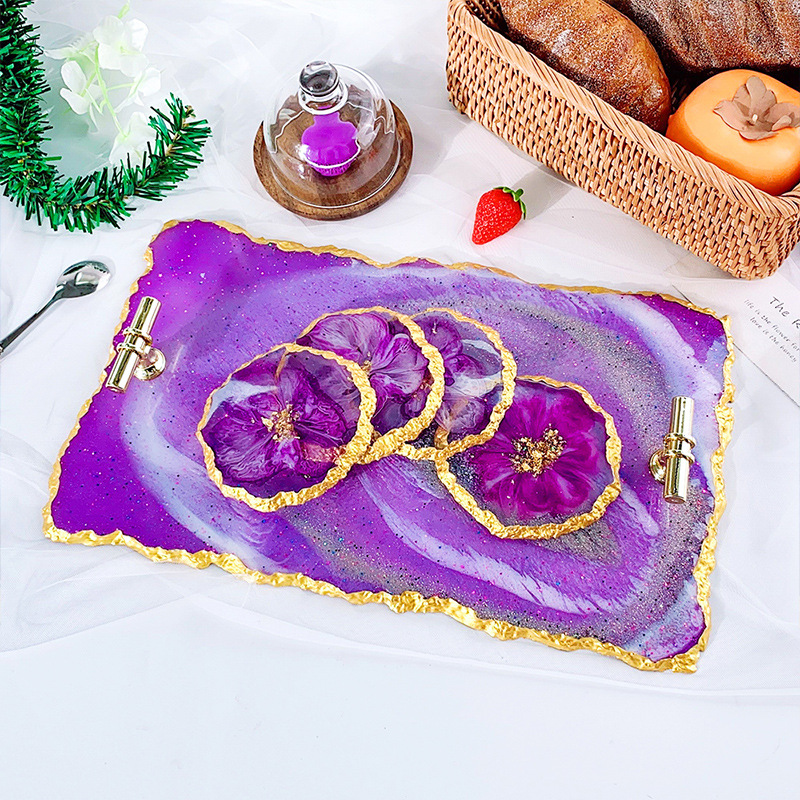 DM413 Drusy Coaster Resin Mold - Serving Tray Mold ulasan dan harga
