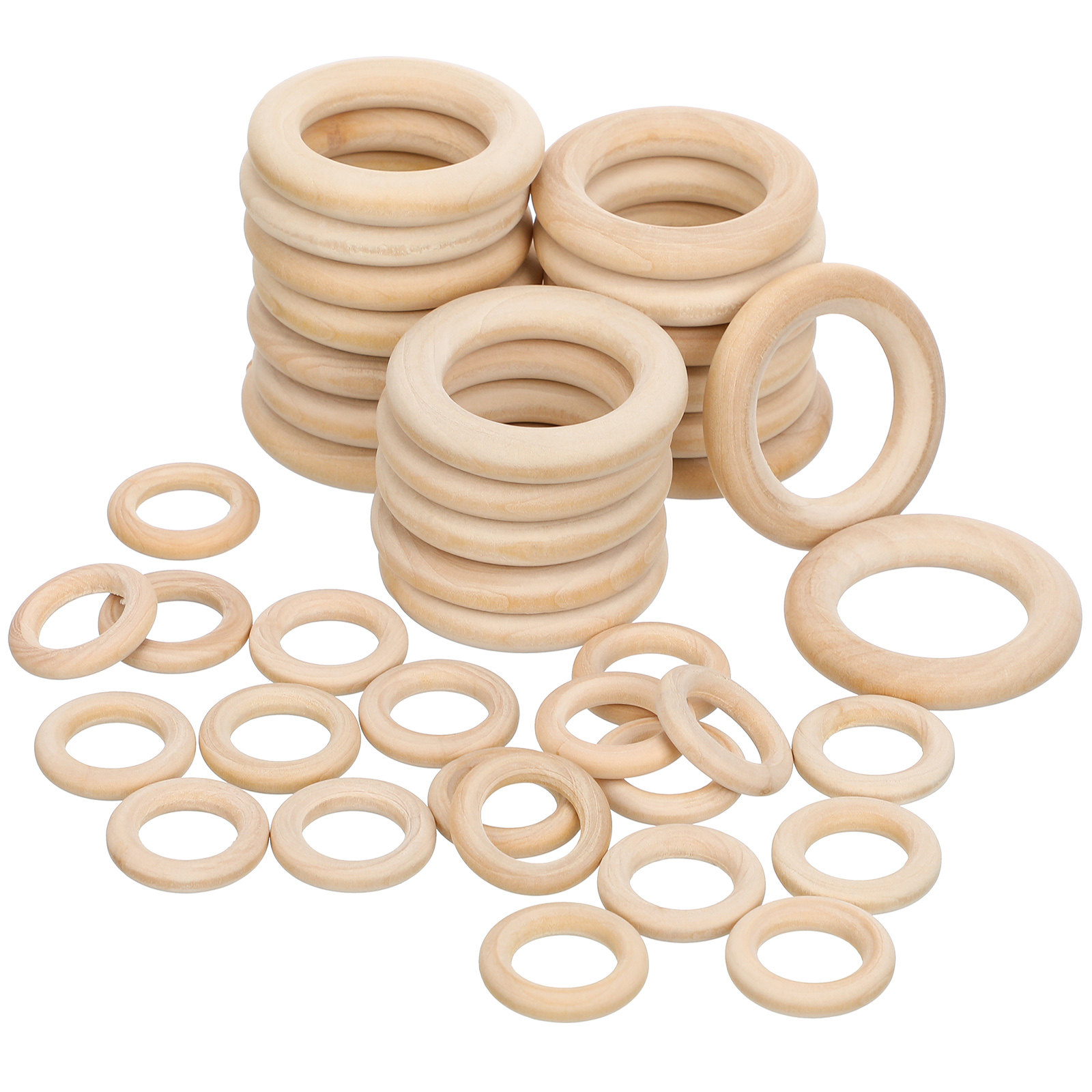 40Pcs Jewelry Accessories Unfi - Wood Ring Blank ulasan dan harga